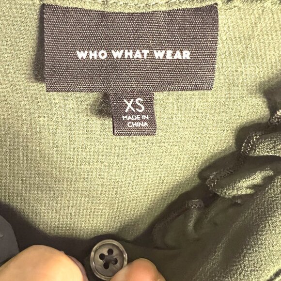 COPY - Who What Wear Olive Green Sheer Fabric Girls Top Sku 1055 Size XS - Picture 4 of 12